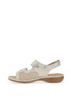 Rieker Womens Velcro Strap Comfort Shoe, Champagne