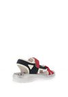 Rieker Womens Velcro Strap Comfort Sandals, Red Multi