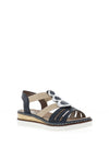 Rieker Womens Metallic Platform Sandals, Navy
