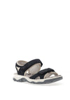 Rieker Womens Velcro Strap Sandals, Navy