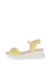 CallagHan Womens Llana Chain Wedge Sandal, Lemon