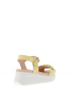 CallagHan Womens Llana Chain Wedge Sandal, Lemon