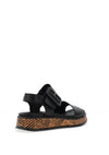 Rieker Womens Evolution Faux Buckle Wedged Sandals, Black