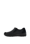 Rieker Womens Leather Quilted Side Zip Shoes, Black