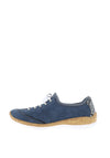 Rieker Womens Elasticated Laced Shoe, Blue
