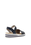 Rieker Womens Stripped Wedged Sandals, Navy