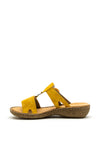 Rieker Womens Velcro Strap Slip on Sandals, Yellow