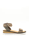 Rieker Womens Leather Animal Print Sandals, Grey