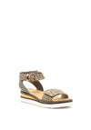 Rieker Womens Leather Animal Print Sandals, Grey
