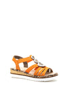 Rieker Womens Metallic Platform Sandals, Orange