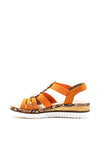 Rieker Womens Metallic Platform Sandals, Orange