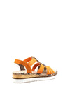 Rieker Womens Metallic Platform Sandals, Orange