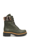 Rieker Womens Knit Cuff Lace Up Boots, Green