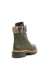Rieker Womens Knit Cuff Lace Up Boots, Green