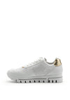 Rieker Womens Perforated Leather Chunky Trainer, White