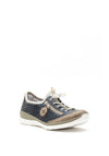 Rieker Womens Laser Cut Comfort Shoes, Navy