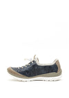 Rieker Womens Laser Cut Comfort Shoes, Navy