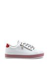 Reiker Womens Faux Leather Platform Trainers, White