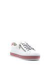 Reiker Womens Faux Leather Platform Trainers, White
