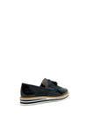 Rieker Womens Tassel Loafer Shoe, Navy