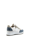 Rieker Womens Leather Mix Wedged Trainers, Denim Multi