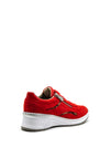 Rieker Womens Retro Red Suede Wedge Trainer, Red