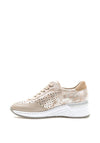 Rieker Womens Metallic Print Laser Cut Trainers, Grey