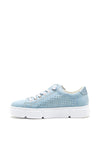Rieker Womens Laser Cut Elastic Lace Zip Trainers, Blue