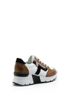 Rieker Womens Leather Colour Block Wedged Trainers, White and Tan