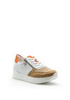Rieker Womens Faux Leather Zip Trainers, White