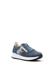 Rieker Womens Leather Zip Low Wedged Trainers, Denim
