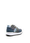 Rieker Womens Leather Zip Low Wedged Trainers, Denim