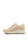 Rieker Womens Leather Gold Zip Wedge Trainers, Grey