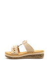 Rieker Womens Chain Slip on Sandals, Beige