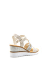 Rieker Womens Strappy Wedge Sandals, Silver