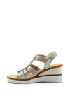Rieker Womens Diamante Wedged Sandals, Silver