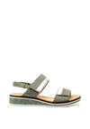 Rieker Womens Leather Velcro Strap Sandals, Green