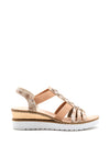 Rieker Womens Beaded Wedge Sandals, Blush Pink