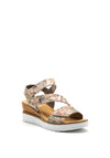 Rieker Womens Floral Print Velcro Strap Wedge Sandal, Multi