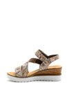 Rieker Womens Floral Print Velcro Strap Wedge Sandal, Multi