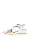 Rieker Velcro Strap Wedge Sandals, White & Beige