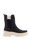 Rieker Womens Evolution Leather Rib Panel Chunky Boots, Black
