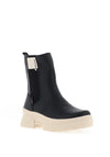 Rieker Womens Evolution Leather Rib Panel Chunky Boots, Black