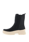 Rieker Womens Evolution Leather Rib Panel Chunky Boots, Black