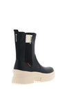 Rieker Womens Evolution Leather Rib Panel Chunky Boots, Black