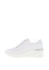Rieker Womens Leather Zip Wedge Trainers, White
