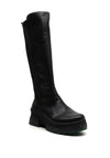 Rieker Womens Evolution Leather Stretch Panel Long Boots, Black