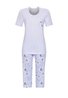 Ringella Floral and Print Capri Pyjama Set, Blue
