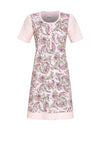 Ringella Floral and Stripe Short Sleeve Nightdress, Pink
