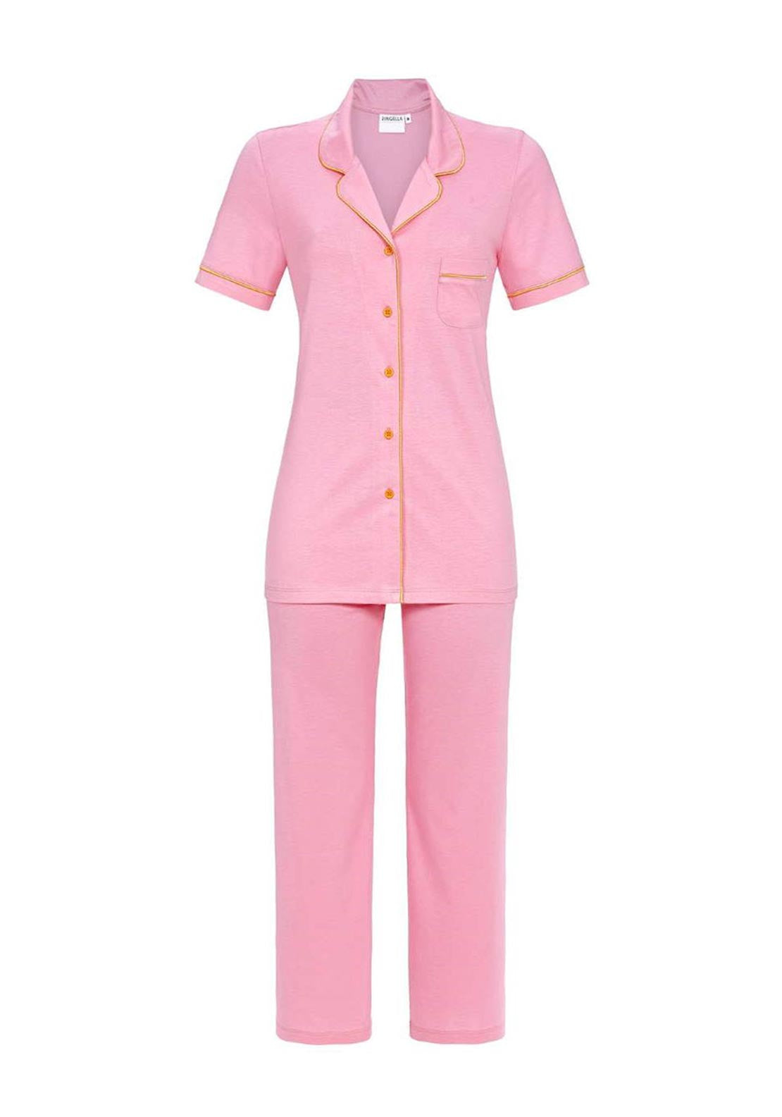 Ringella Contrast Trim Pyjama Set, Pink